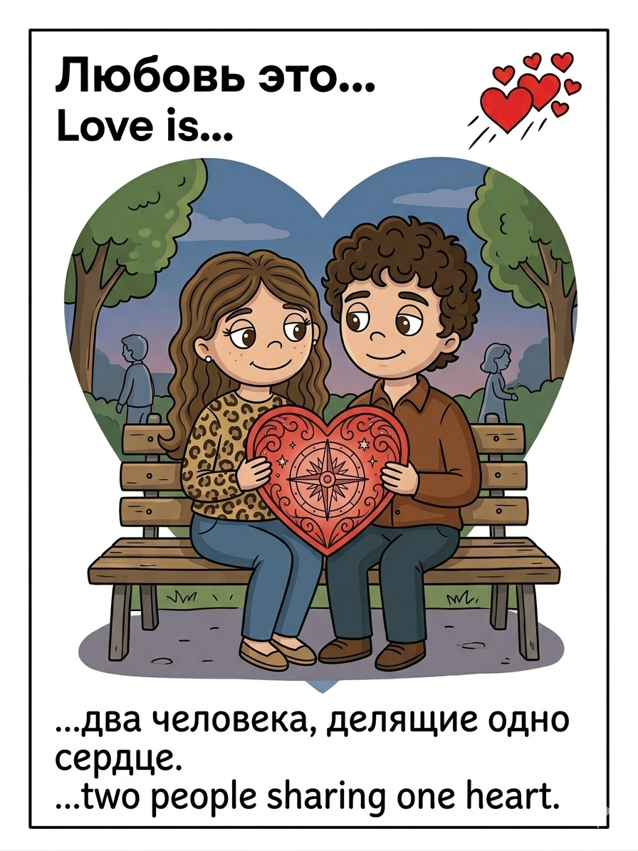 Любовь — это два человека, делящие одно сердце
