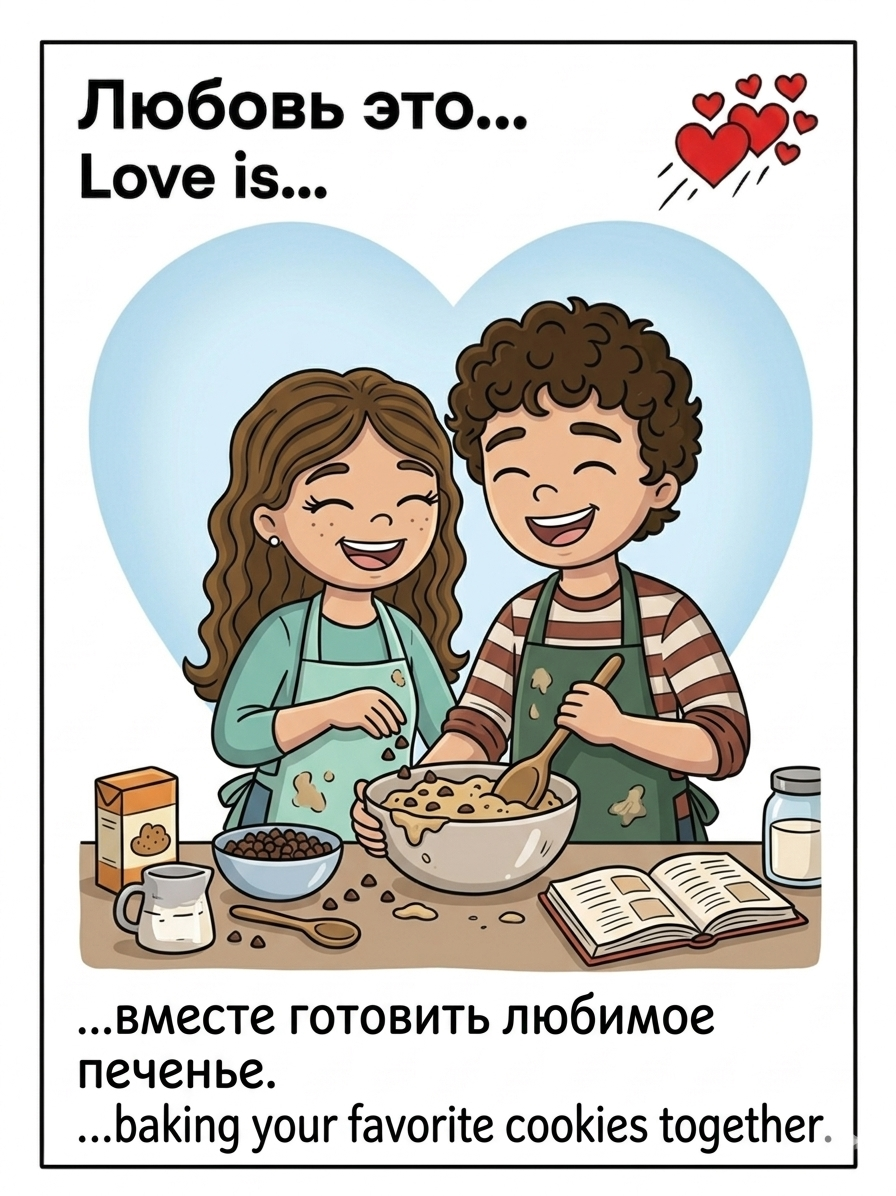 Любовь — это вместе готовить любимое печенье